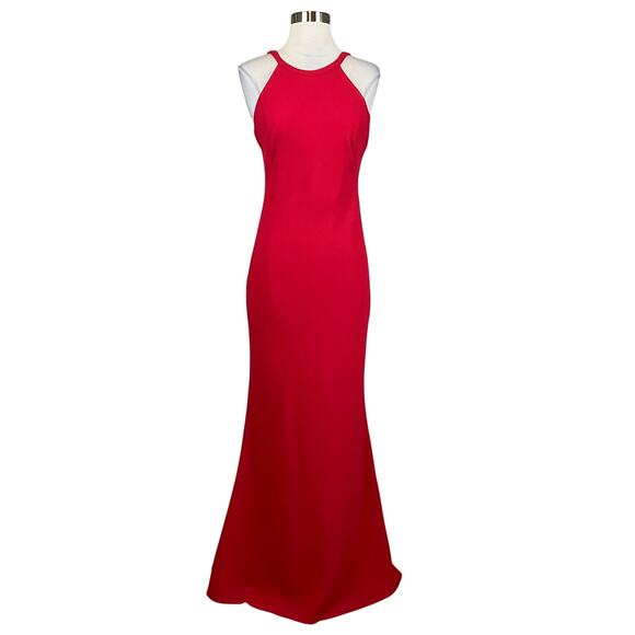 AQUA Women's Formal Dress Size 8 Red Backless Sleeveless Long Evening Gown - Picture 1 of 10